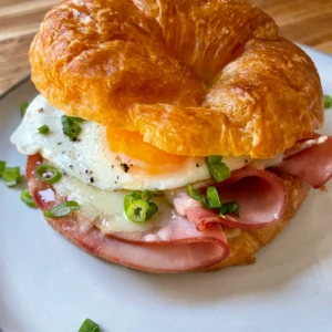 Egg, Ham, Cheese & Avocado croissant